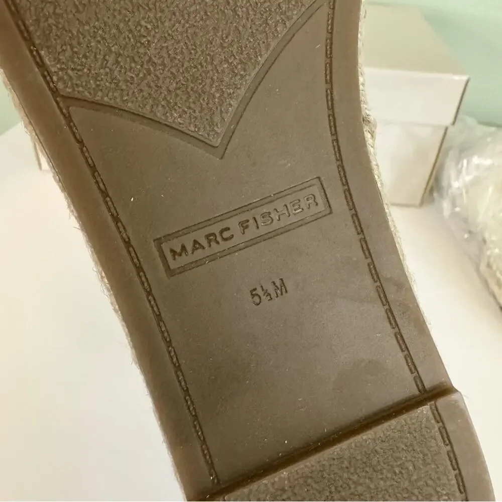 Marc Fisher Women's Slip On Espadrille Leather Beaded Rope Loafers‎ Size 5.5 NIB
